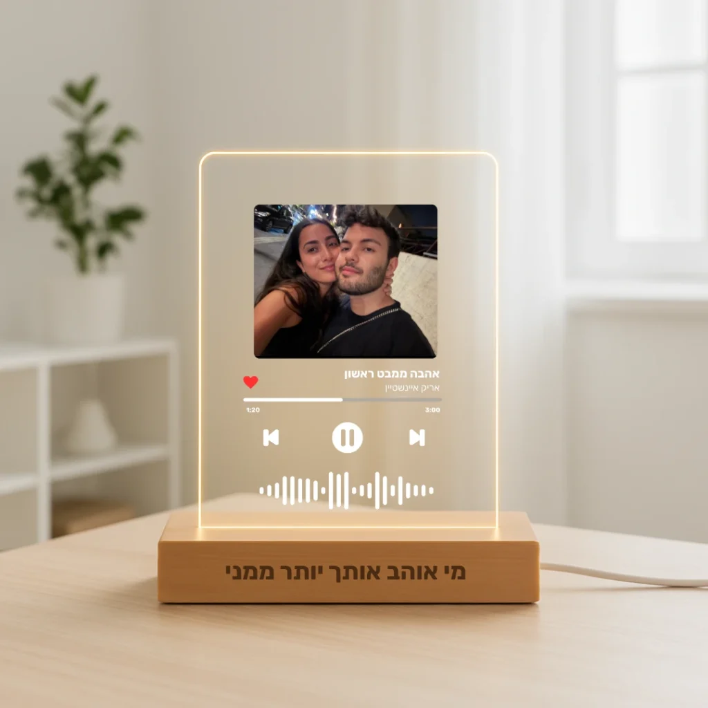 ⁦Your Moment - מיוזיקגלאס מנורת לילה עם שיר⁩ – תמונה ⁦4⁩