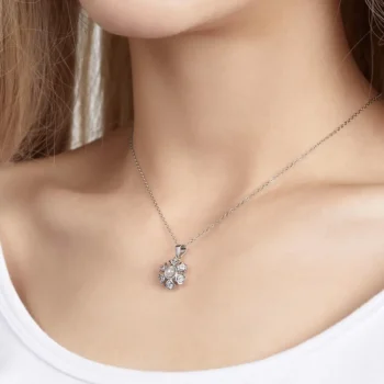 שרשרת ״פרח״ עם זירקון, ננו תכשיט שמבוסס על התמונה שלכם