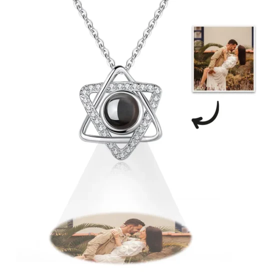 Your Moment - שרשרת מגן דוד יוקרתי 925 עם תמונה בהתאמה אישית