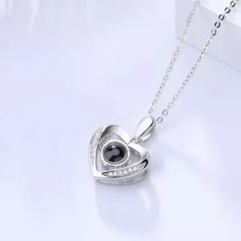 Your Moment - שרשרת לב יוקרתי 925 עם תמונה בהתאמה אישית