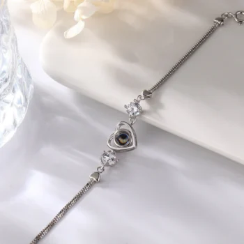 Your Moment - צמיד לבבות מכסף 925 עם התמונה שלכם