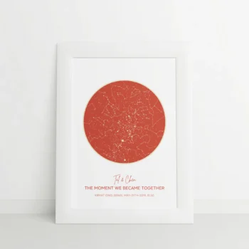 מפת כוכבים דגם קלאסי אדמדם