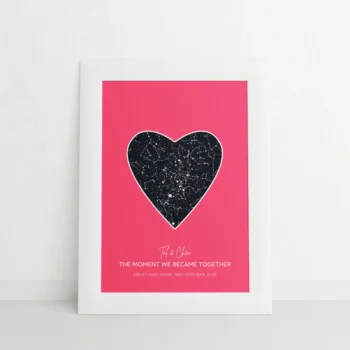 מפת כוכבים דגם אהבה ורוד שחור