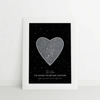 מפת כוכבים דגם אהבה חלל אפור