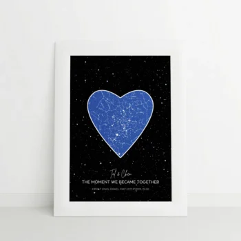 מפת כוכבים דגם אהבה כחול שחור