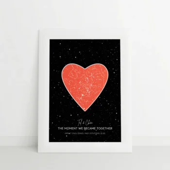 מפת כוכבים דגם אהבה אדום שחור