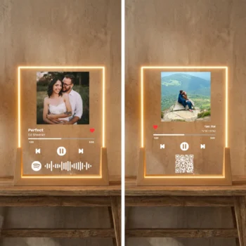 מתנה בהתאמה אישית לבן/בת הזוג מיוזיק גלאס בצבע לבן