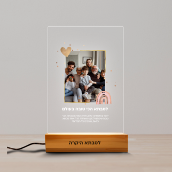 מתנה לסבתא הכי טובה בעולם -מתנה מעוצבת אישית עם תמונה - או לכל בן אדם אחר
