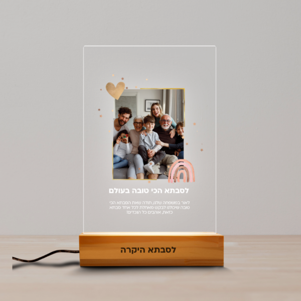 מתנה לסבתא הכי טובה בעולם -מתנה מעוצבת אישית עם תמונה - או לכל בן אדם אחר