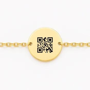 צמיד חריטה עגול עדין, מתנה יוקרתית לאישה עם ברקוד