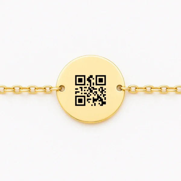 צמיד חריטה עגול עדין, מתנה יוקרתית לאישה עם ברקוד