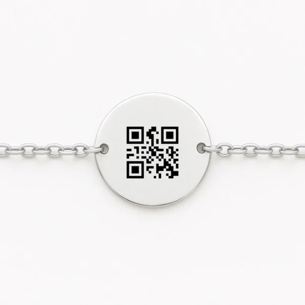 צמיד חריטה עגול עדין, מתנה יוקרתית לאישה עם ברקוד