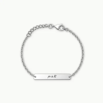 צמיד חריטה יוקרתי לאישה - מתנה לבת הזוג, תכשיט עם חריטת הקדשת משפט אישי מרגש