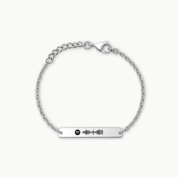 צמיד חריטה יוקרתי לאישה, תכשיט עם חריטת שיר ספוטיפיי