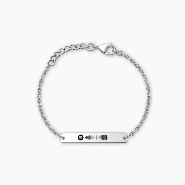 צמיד חריטה יוקרתי לאישה, תכשיט עם חריטת שיר ספוטיפיי