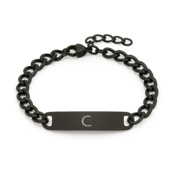 צמיד חריטה לגבר, תכשיט יוקרתי עם חריטת אות/משפט