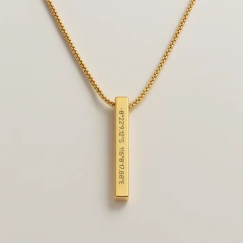 שרשרת חריטה לגבר עם נקודות ציון