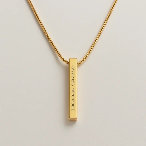 שרשרת חריטה לגבר עם נקודות ציון