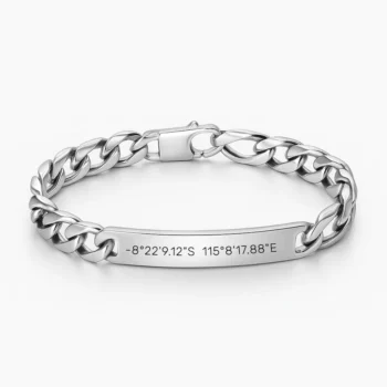 צמיד סנייק, מתנה יוקרתית עם חריטת קואורדינטות- נקודות ציון