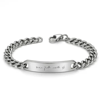 צמיד חריטה לגבר, תכשיט יוקרתי עם חריטת הקדשה אישית בכתב היד שלכם