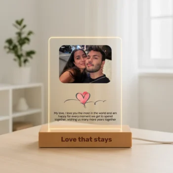 מנורת לילה זוגית עם הקדשה מתנה למישהו שאוהבים