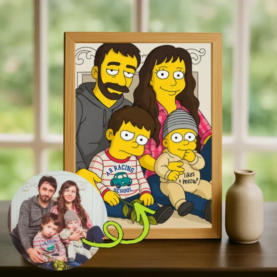 תמונת סימפסון מצחיקה ממוסגרת - המתנה שתגרום לכולם לחייך