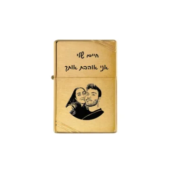מצית זיפו עם חריטת תמונה זהב 240