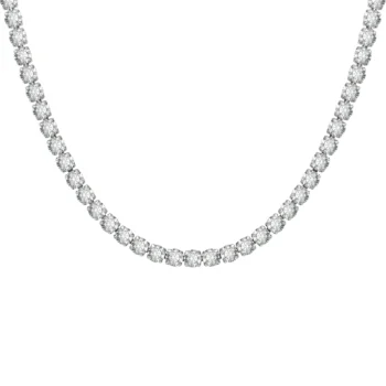 שרשרת טניס בשילוב זרקונים מתנה יוקרתית פלדת אל חלד בצבע כסף