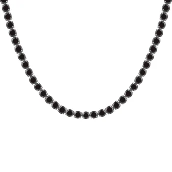 שרשרת טניס בשילוב זרקונים מתנה יוקרתית פלדת אל חלד בצבע שחור