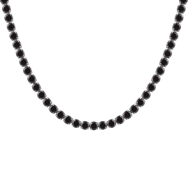 ⁦שרשרת טניס בשילוב זרקונים מתנה יוקרתית פלדת אל חלד בצבע שחור⁩ – תמונה ⁦8⁩