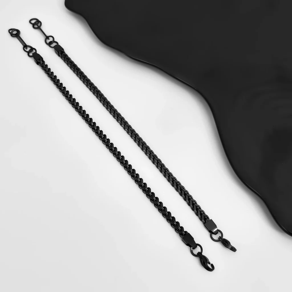 ⁦צמיד לגבר מתנה יוקרתית פלדת אל חלד בצבע שחור⁩ – תמונה ⁦8⁩