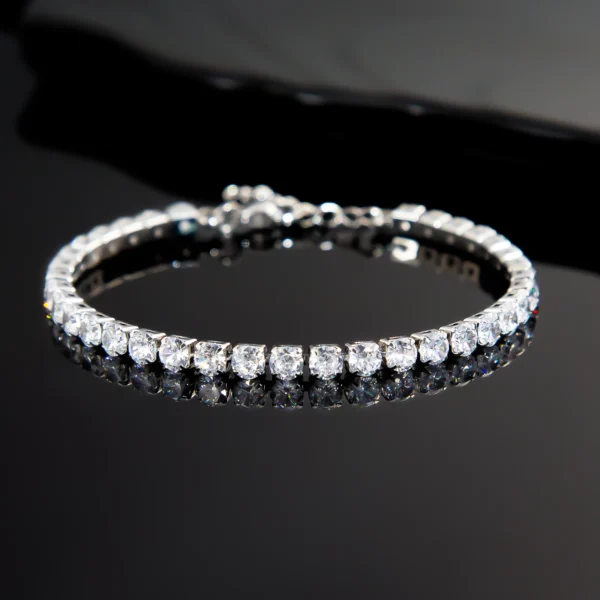 צמיד טניס בשילוב זרקונים מתנה יוקרתית בצבע כסף – תמונה 2