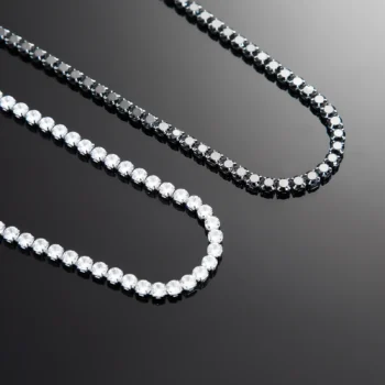 שרשרת טניס בשילוב זרקונים מתנה יוקרתית פלדת אל חלד בצבע שחור