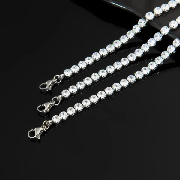 צמיד טניס בשילוב זרקונים מתנה יוקרתית בצבע כסף – תמונה 3