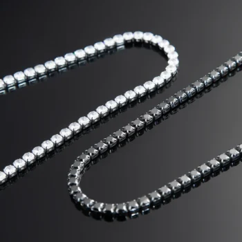 שרשרת טניס בשילוב זרקונים מתנה יוקרתית פלדת אל חלד בצבע שחור