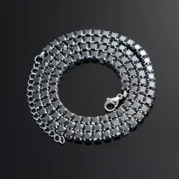 שרשרת טניס בשילוב זרקונים מתנה יוקרתית פלדת אל חלד בצבע שחור