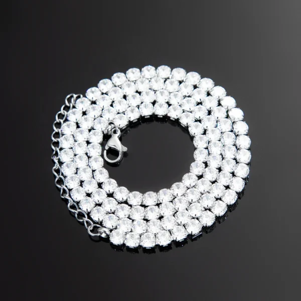 שרשרת טניס בשילוב זרקונים מתנה יוקרתית פלדת אל חלד בצבע כסף – תמונה 4