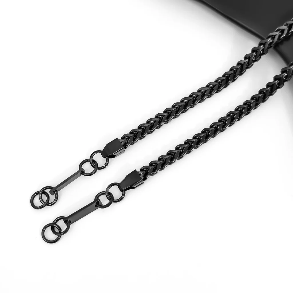 ⁦צמיד לגבר מתנה יוקרתית פלדת אל חלד בצבע שחור⁩ – תמונה ⁦3⁩