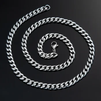 שרשרת מתנה יוקרתית פלדת אל חלד בצבע כסף לגבר