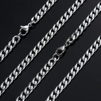 שרשרת מתנה יוקרתית פלדת אל חלד בצבע כסף לגבר