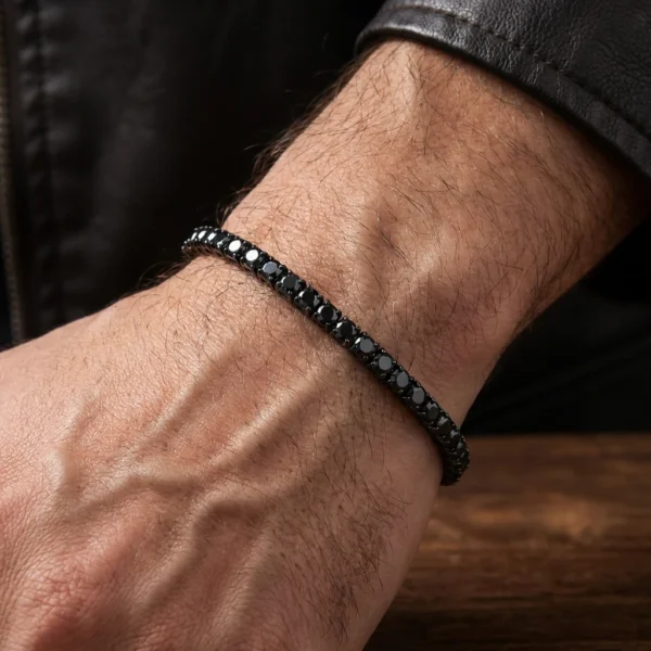 צמיד טניס בשילוב זרקונים מתנה יוקרתית לגבר – תמונה 3