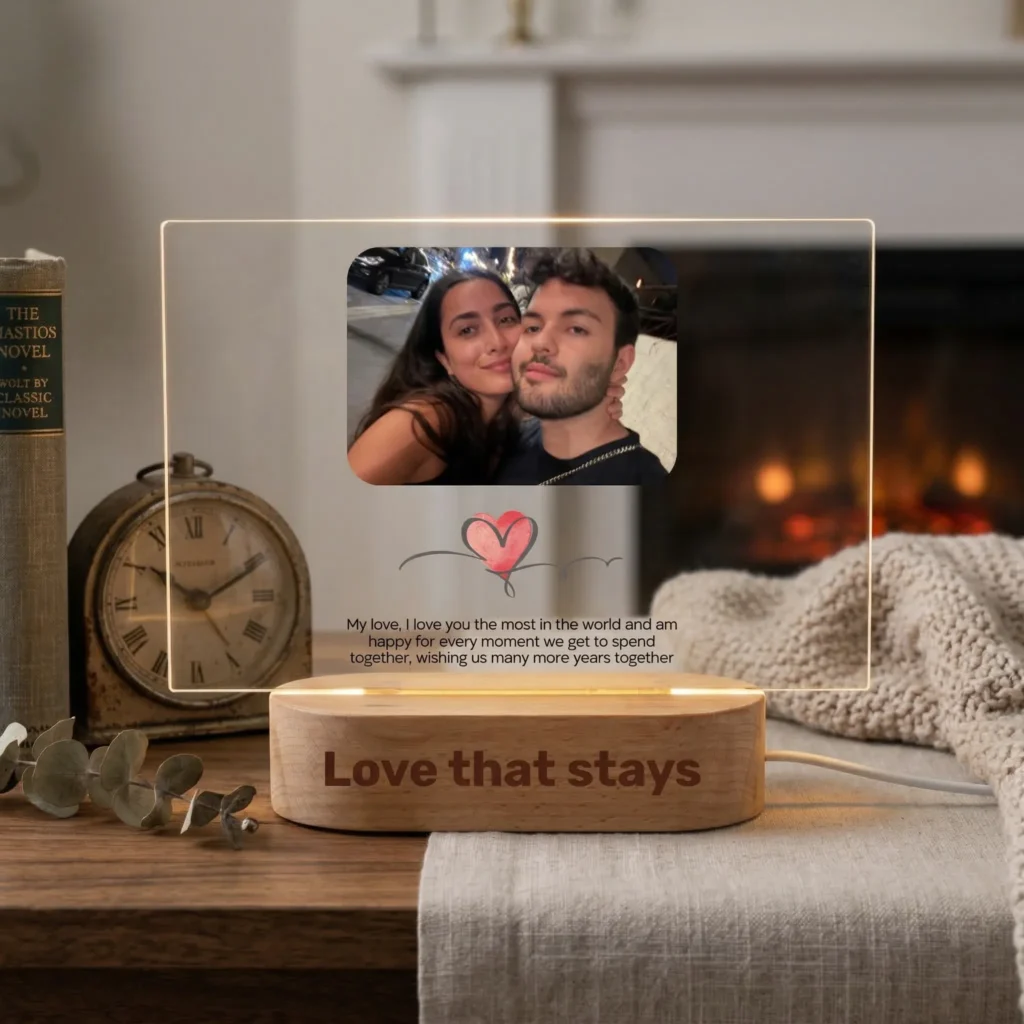 ⁦מתנה מעוצבת לבית מנורה אישית עם תמונות - מנורה עם 8 תמונות ושמות⁩ – תמונה ⁦3⁩