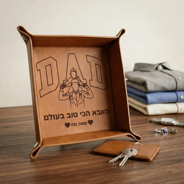 ⁦מגש מפתחות משפחתי מותאם אישית – מתנה חרוטה לאמא ולאבא⁩ – תמונה ⁦2⁩