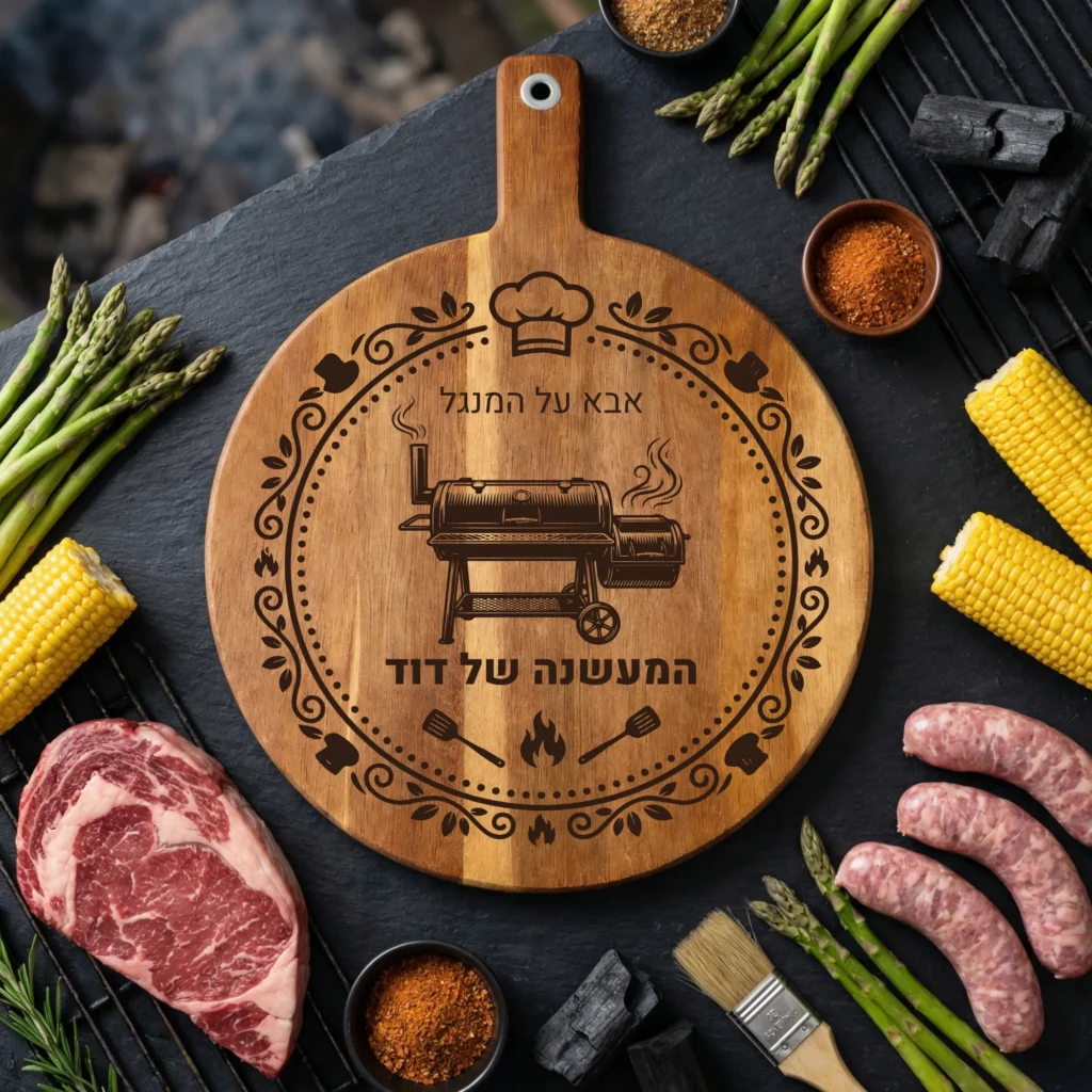 ⁦קרש BBQ מעץ בהתאמה אישית – קרש חיתוך מותאם אישית למאסטרים של הגריל⁩ – תמונה ⁦2⁩