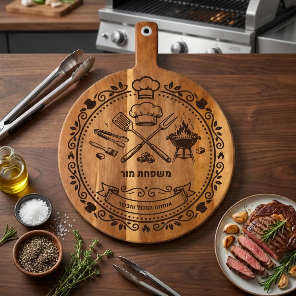 ⁦קרש חיתוך מעץ חרוט לברביקיו – קרש חיתוך מותאם אישית לאוהבי גריל⁩ – תמונה ⁦2⁩
