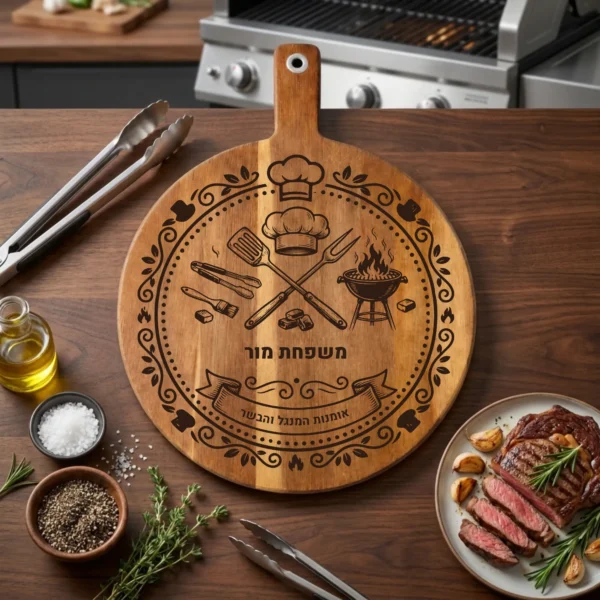 קרש חיתוך מעץ חרוט לברביקיו – קרש חיתוך מותאם אישית לאוהבי גריל