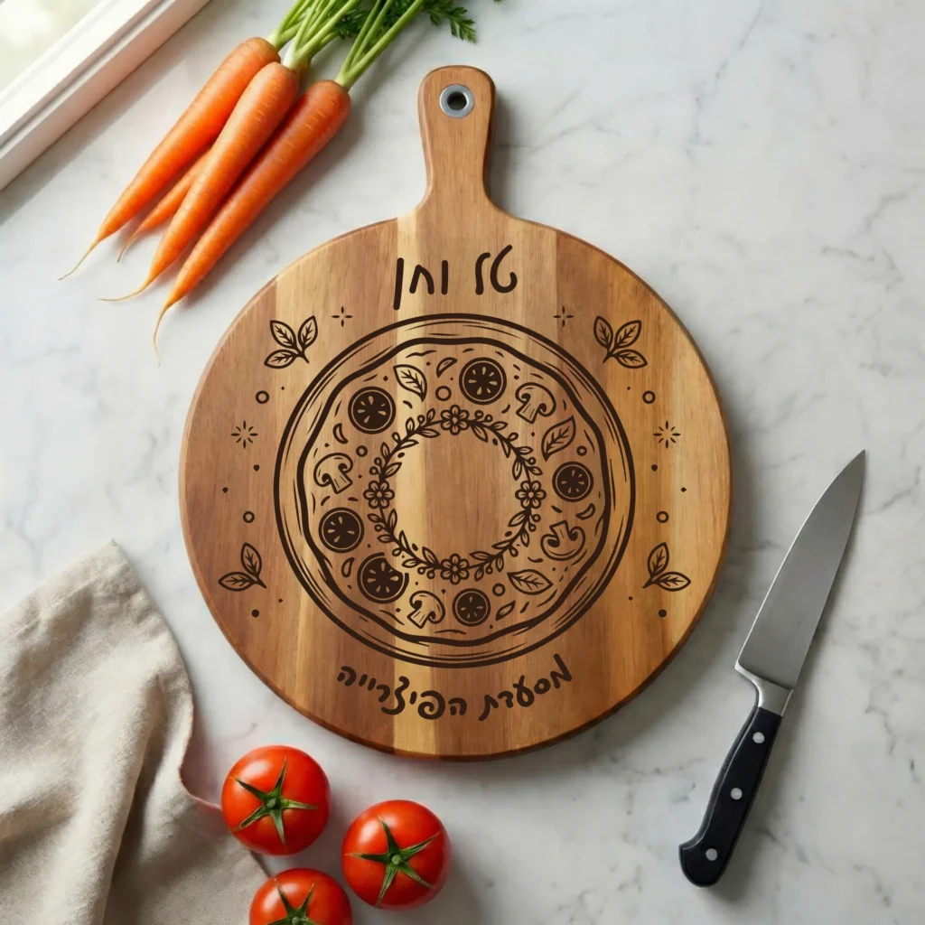 ⁦מיועד לערבי פיצה – קרש פיצה עם חריטה בהתאמה אישית⁩ – תמונה ⁦3⁩