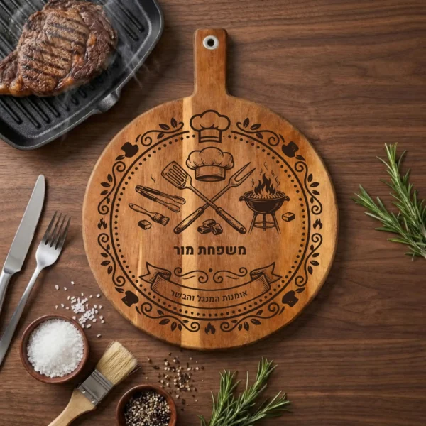 קרש חיתוך מעץ חרוט לברביקיו – קרש חיתוך מותאם אישית לאוהבי גריל