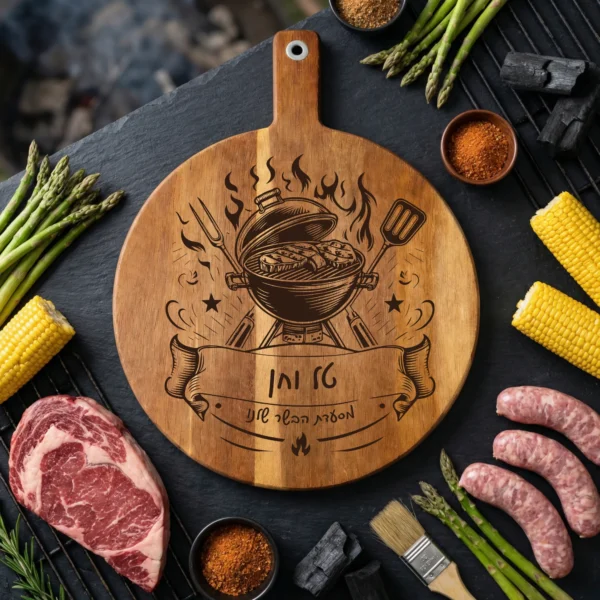 קרש חיתוך מאסטר לגריל – מתנת ברביקיו יוקרתית בהתאמה אישית