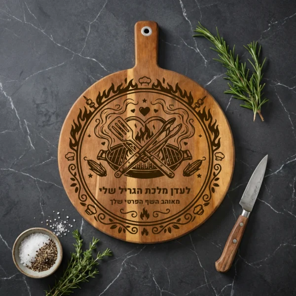 לקרש חיתוך עגול למלכת הגריל